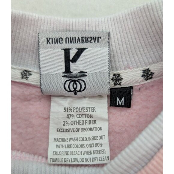 King Universal Women's Sweatshirt Size M Pink Crewneck Snowflake Tree - Picture 6 of 13